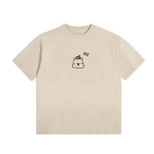 Slim-Fit T-Shirt With Puppy Print – Khaki