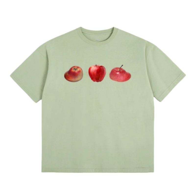 Red Apple Casual T-Shirt — Matcha Green