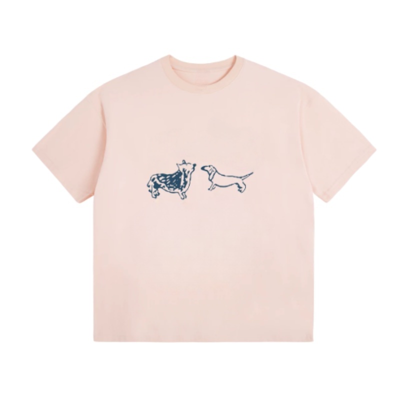Casual Dog Pure Cotton T-Shirt — Light Pink